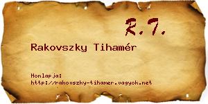 Rakovszky Tihamér névjegykártya